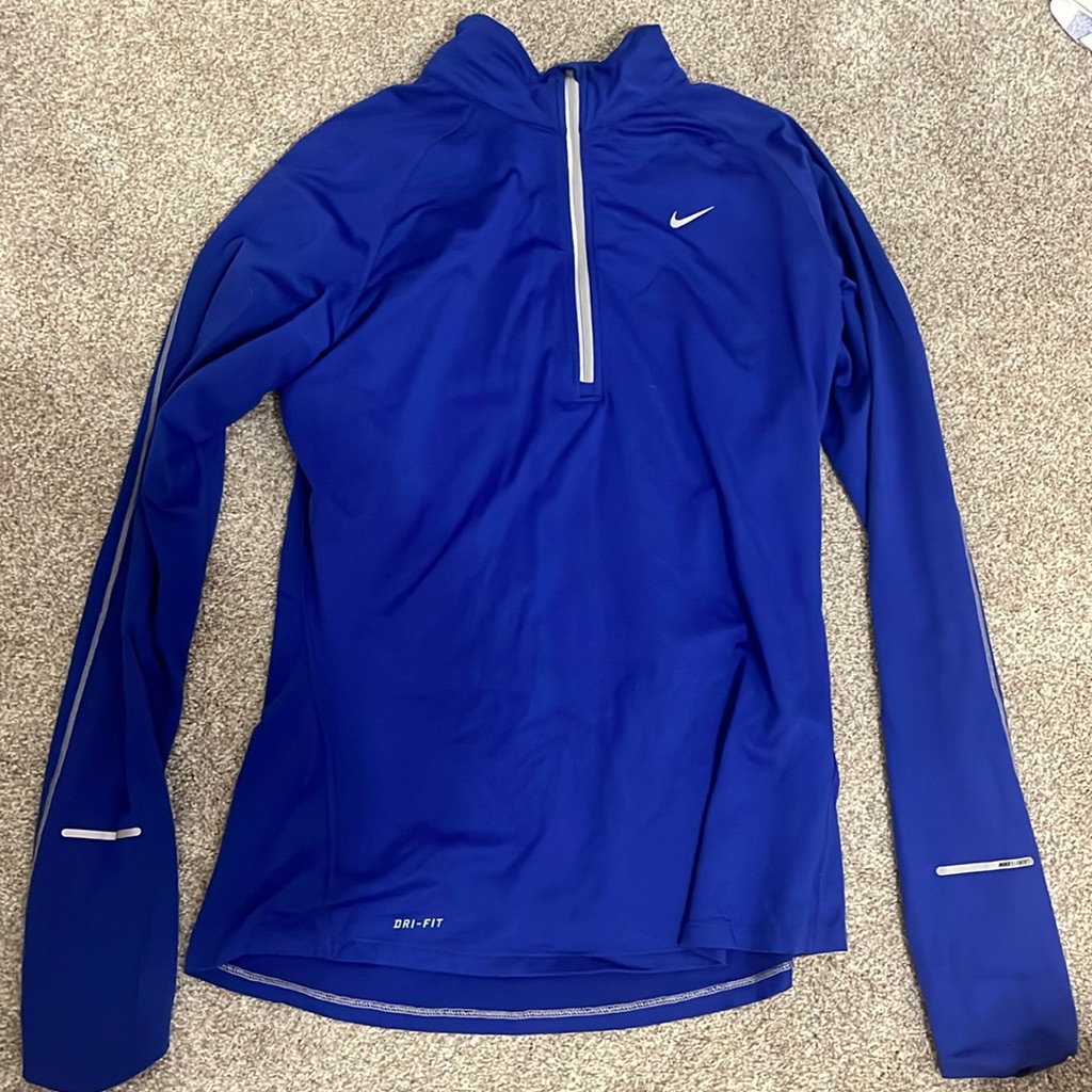Nike Royal Blue Dri-Fit Pullover Half-Zip Hoodie